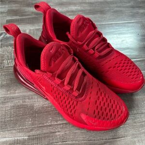 Nike Air Max 270 Red Shoes Sneakers Girls/Boys Size 4.5 Y GS
